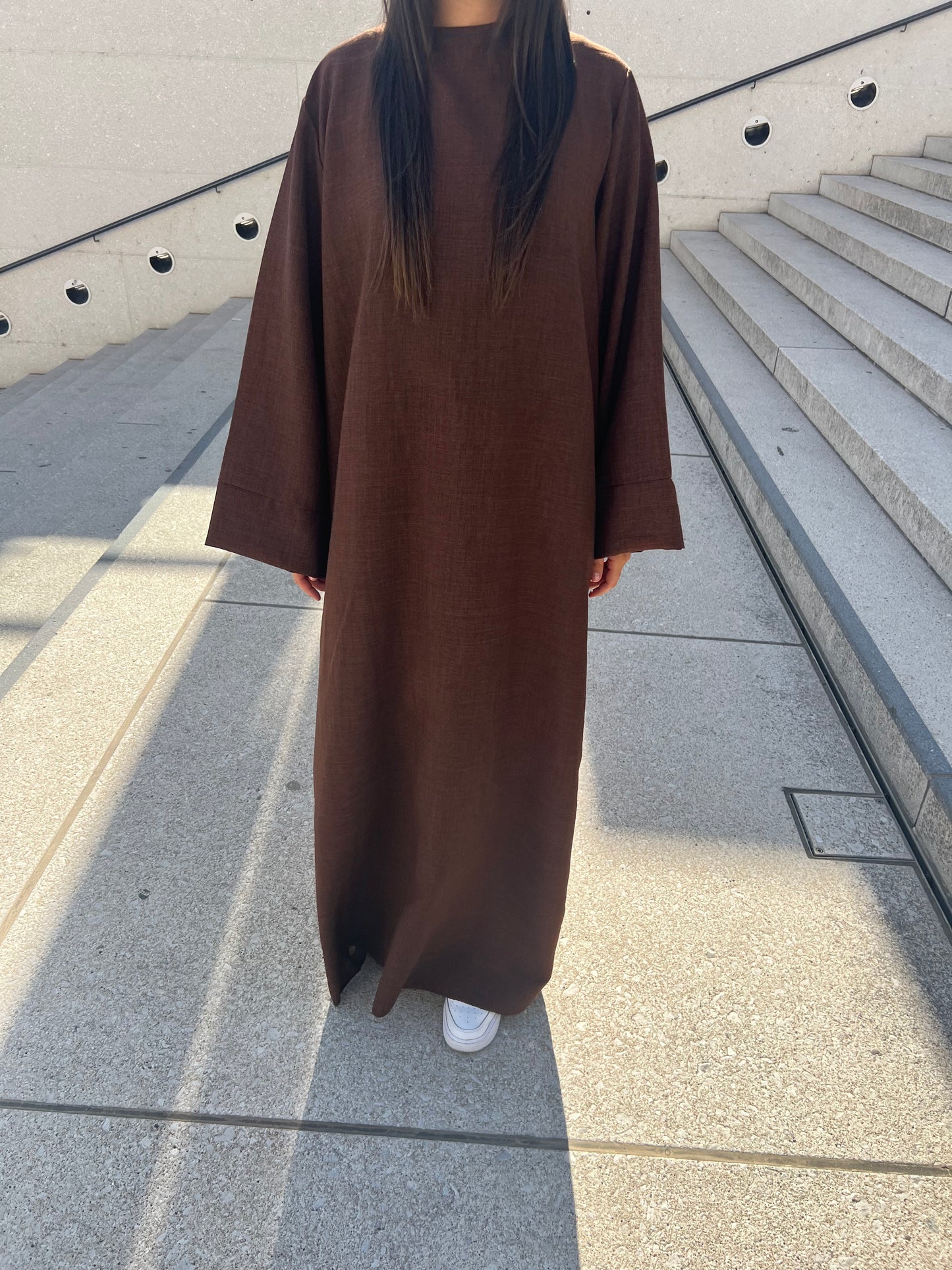 Leinen Abaya - Brownie