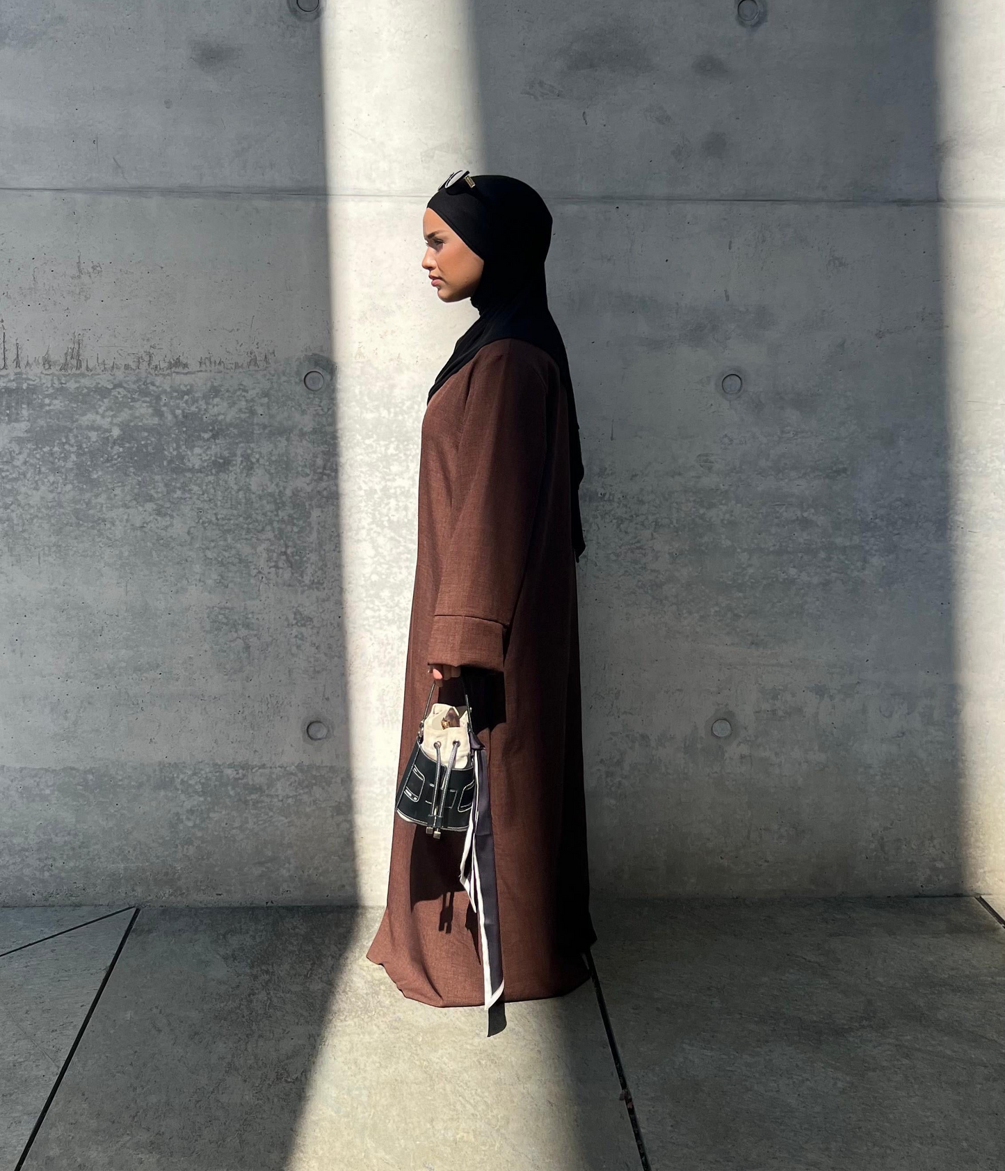 Leinen Abaya - Brownie