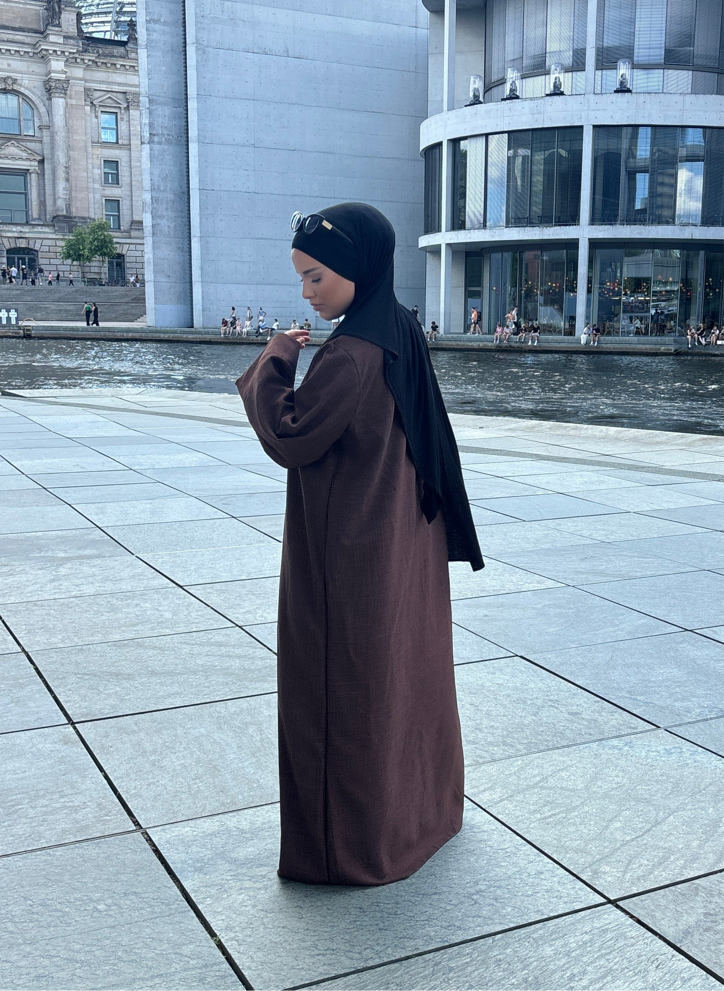 Leinen Abaya - Brownie