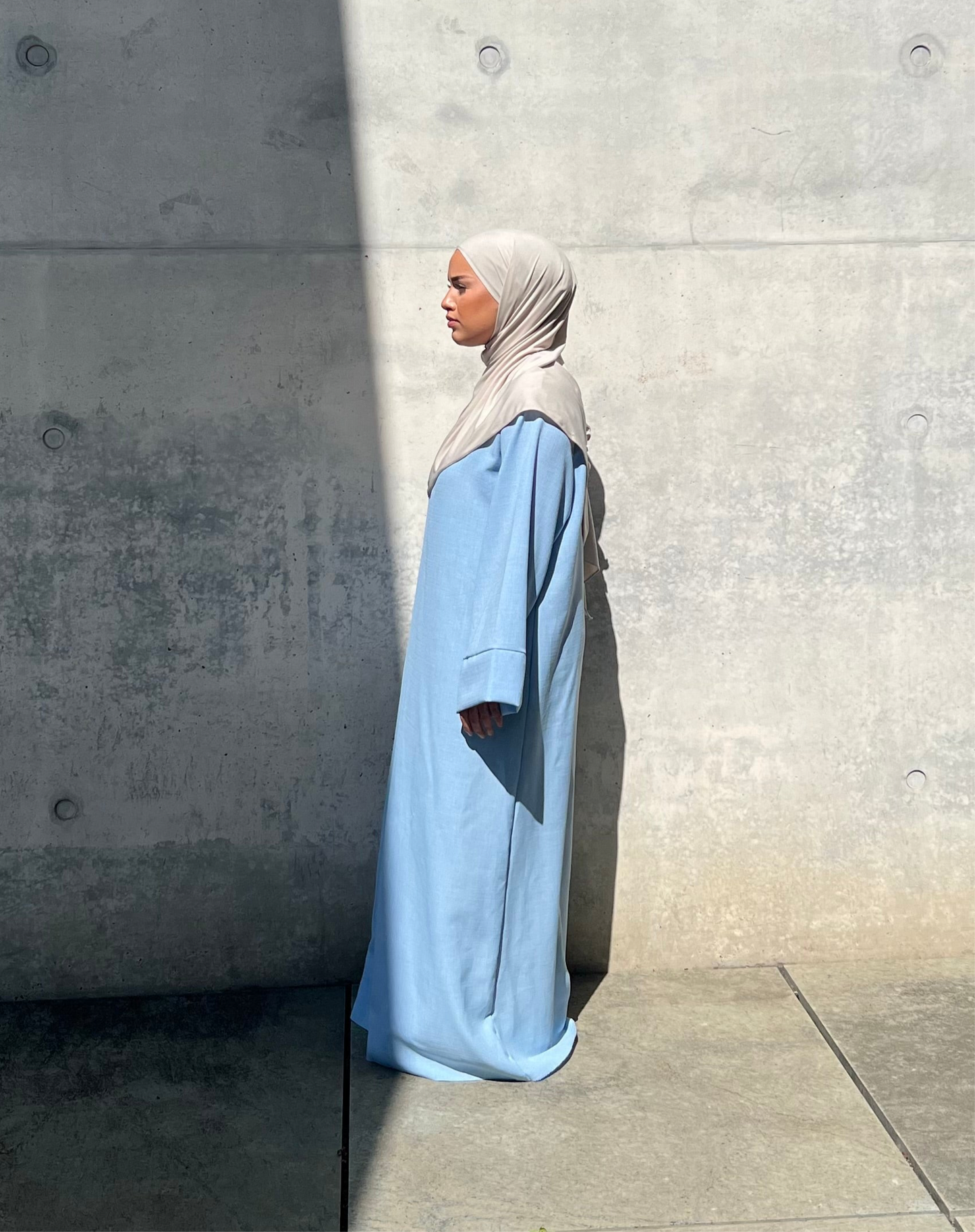Leinen Abaya - Sky Blue